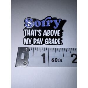 Sorry That’s Above My Pay Grade Script Pin Brooch